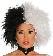 Dodatki do strojów karnawałowych - Guirca guirca fiestas gui4857  biała/czarna peruka (Box Container) - miniaturka - grafika 1
