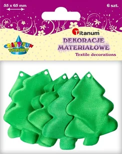 TITANUM Choinki materiałowe - zielone 5,5x6,5cm "6szt - Decoupage - miniaturka - grafika 2