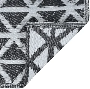 vidaXL Dywan na zewnątrz, czarny, 80x150 cm, PP 310416 - Dywany zewnętrzne - miniaturka - grafika 6