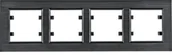 Klawisze i ramki - Schneider LUMINA-PASSION-Ramka-4-krotna-pozioma-aluminium-czarne WL9243 - miniaturka - grafika 1