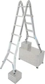 Rusztowania - Krause Stabilo Przegubowa drabina teleskopowa z 4 regulowanymi nogami 4x4 szczeble wys. rob. 5,00 133977 133977 - miniaturka - grafika 1