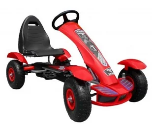 Duży Gokart Pompowane Koła Czerwony - Jeździki dla dzieci - miniaturka - grafika 8