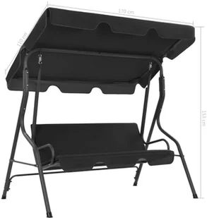 vidaXL Huśtawka ogrodowa, antracytowa, 170x110x153 cm - Huśtawki vidaXL Huśtawka ogrodowa, antracytowa, 170x110x153 cm - Huśtawki - miniaturka - grafika 6