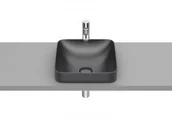 Umywalki - Roca A32753R640 INSPIRA SQUARE Umywalka blatowa 370x370 H75 FINECERAMIC ONYX - miniaturka - grafika 1