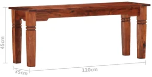 vidaXL vidaXL Ławka, 110 cm, lite drewno akacjowe - Ławki do przedpokoju - miniaturka - grafika 6