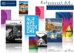 Inter-druk Kołonotes A5 100k. spirala górna kratka ZF53INT - Szkolne artykuły papiernicze - miniaturka - grafika 2