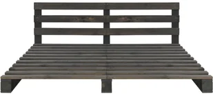 vidaXL Rama łóżka z palet, szara, lite drewno sosnowe, 180 x 200 cm - Łóżka - miniaturka - grafika 10