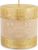 Świece - Art Pol Pol Pl Złoty Świeca Rustic Metalic Walec Mały 143616 - miniaturka - grafika 1