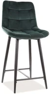 Taborety i hokery - Signal PÓŁHOKER CHIC H-2 VELVET CZARNY/ ZIELONY 78 CHICH2VCZ - miniaturka - grafika 1