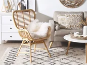 Krzesła - Beliani Krzesło rattanowe jasnobrązowe TOGO - miniaturka - grafika 1