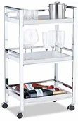 Wózki kuchenne - Relaxdays wózek do serwowania z 3 wyjmowanymi tacami, wózek do herbaty, wózek uniwersalny z kółkami, wys. x szer. x gł.: 77,5 x 45 x 29 cm, biały - miniaturka - grafika 1