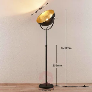 Lampenwelt com Lampa stojąca Muriel 1-punktowa czarna/złota - Lampy stojące - miniaturka - grafika 3