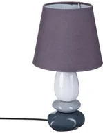 Lampy stojące - Atmosphera Créateur d'intérieur Lampa stojąca z abażurem na podstawie z ceramiki nowoczesna lampa stołowa w odcieniach szarości - miniaturka - grafika 1