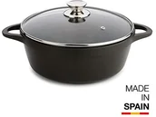 Naczynia żaroodporne - VALQI|#Valira Valira Black garnek z pokrywką, wysoko, nadaje się do kuchenek indukcyjnych, czarna VAB414025 - miniaturka - grafika 1