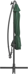 vidaXL Parasol ogrodowy wiszący, światła LED, 300 cm, metal, zielony - Parasole ogrodowe - miniaturka - grafika 8