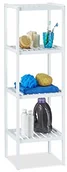 Akcesoria grzewcze - Relaxdays Regał łazienkowy bambus z  4 półki, wys. x szer. x gł.: 110 x 34,5 x 33 cm, wysoki regał stojący regał, odłączane, drewno, biały 10020912 - miniaturka - grafika 1