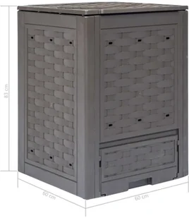 vidaXL Kompostowniki ogrodowe, 2 szt., brązowe, 60x60x83 cm, 600 L - Kompostowniki - miniaturka - grafika 7