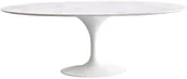 Stoły - King Home Stół TULIP ELLIPSE MARBLE biały blat owalny marmurowy metal RT-335V - miniaturka - grafika 1