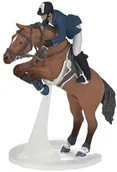 Figurki dla dzieci - Papo Koń skaczący z jeźdźcem - miniaturka - grafika 1