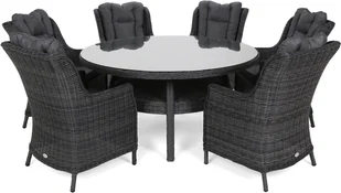 HOME &amp; GARDEN HOME & GARDEN Meble ogrodowe technorattanowe Bristol Round Elegant 150 cm Grey / Grey Melange 6+1 116972 - Meble ogrodowe - miniaturka - grafika 2