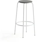 Taborety i hokery - AJ Produkty Stołek barowy TIMMY, rama biały, siedzisko ciemnoszary, 730 mm - miniaturka - grafika 1