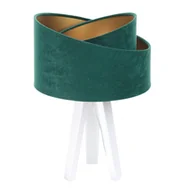 Lampy stojące - ImoLight Lampka stołowa mini-trójnóg biały Awena Zielono-złota - miniaturka - grafika 1