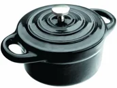 Rondle - Ibili Cocotte Mini rondel z pokrywą, czarnym okrągłe, 10 x 4,5 cm, pojemność: 300 ML 725910N - miniaturka - grafika 1
