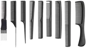 Szczotki i grzebienie do włosów - Fox Grzebienie Line black zestaw 9szt - miniaturka - grafika 1