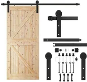 Akcesoria do drzwi - Springos System do drzwi przesuwnych 183 cm prowadnica do 100 kg, barn door stal czarny HA5009 - miniaturka - grafika 1