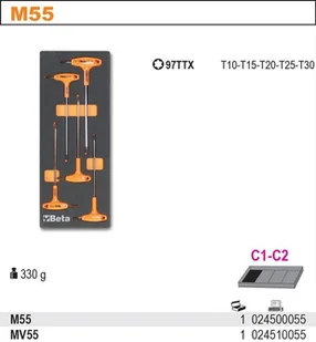 BETA WKŁAD PROFIL. NA ZESTAW NARZ. 2450/M55 2451/MV55 - Skrzynki i torby narzędziowe - miniaturka - grafika 2