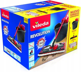 Vileda 158575 Box System mop, zabawka z Strizzatorem, kostką, talerzem prostokątnym i 2 ręcznikami, Revolution 2 w 1, inne, wielokolorowe, 0,1 x 0,1 x 0,1 cm 158575 - Akcesoria do odkurzaczy - miniaturka - grafika 2
