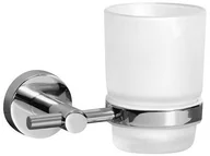 Akcesoria łazienkowe - Bisk Kubek łazienkowy FOR YOU znal + szkło matowe chrom - miniaturka - grafika 1