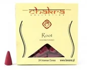 Kadzidła i dodatki - Song Of India Kadzidła stożkowe ROOT na 1 czakrę 24 sztuki - miniaturka - grafika 1