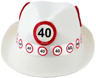 Folat Kapelusz "Urodziny 40", biały FL62340 - Dodatki do strojów karnawałowych Folat Kapelusz "Urodziny 40", biały FL62340 - Dodatki do strojów karnawałowych - miniaturka - grafika 1