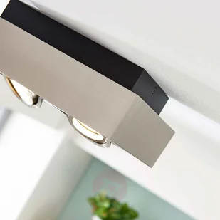 Lampenwelt com 2-punktowy spot LED Vince, nikiel satynowany - Lampy sufitowe - miniaturka - grafika 5