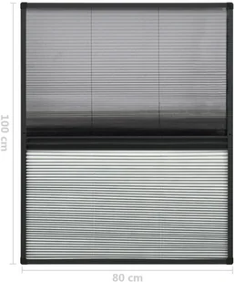 VidaXL Lumarko Plisowana moskitiera okienna z roletą, aluminium, 80x100 cm! 148683 VidaXL - Moskitiery - miniaturka - grafika 7