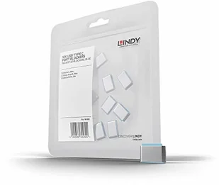 LINDY 40466 Blokada bloker) portu USB typu C niebieski 10 szt bez klucza) LY-40466 - Części i akcesoria do laptopów - miniaturka - grafika 3