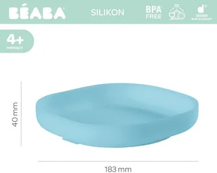 Beaba Silikonowy talerzyk z przyssawką blue - Miseczki i talerzyki dla dzieci - miniaturka - grafika 3