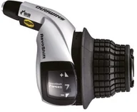 Części rowerowe - SHIMANO Dźwignia przerzutki prawa, Revo Shifter SL-RS45, 7-rzędowa index, srebrno-czarna, rozmiar uniwersalny - miniaturka - grafika 1