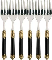 Inne sztućce - Casa Bugatti Widelczyki do ciasta Rinascimento Gold Black 6szt RIDN-N2417 - miniaturka - grafika 1