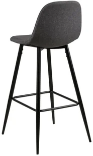 Actona Stołek barowy Wilma szary ciemny / czarny - Taborety i hokery - miniaturka - grafika 5