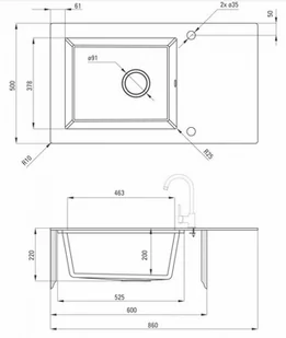 DEANTE Zlewozmywak DEANTE CAPELLA ZSCGP2C GRAFITOWY METALIK (krawędź DIAMENT) ZSC_GP2C - Zlewozmywaki - miniaturka - grafika 3