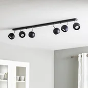 Lampy sufitowe - Euluna Reflektor sufitowy Flame, czarny, 6-punktowy - miniaturka - grafika 1