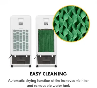 Wentylator Klarstein Townhouse, wentylator/chłodnica powietrza, 7 l, 110 W, pilot zdalnego sterowania, 2x pakiet lodowy, biały ACO4-TownhouseWH - Wentylatory - miniaturka - grafika 4