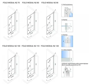 Rea old N2 modułowa 70x80 K7444+REA-K7443 - Kabiny prysznicowe - miniaturka - grafika 7
