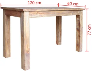vidaXL Stół do jadalni z litego drewna odzyskanego, 120x60x77 cm - Stoły - miniaturka - grafika 6