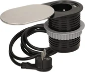 Dzwonki i gongi - Orno Gniazdo meblowe wpuszczane w blat 1x2P+Z z przesuwaną pokrywką ładowarką USB i przewodem 1,9m OR-AE-13124 OR-AE-13124 - miniaturka - grafika 1