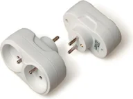 Rozgałęźniki - GTV Rozgałęziacz wtyczkowy 2x2P+Z biały AE-RU0102-00 AE-RU0102-00 - miniaturka - grafika 1