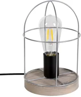 Lampy stojące - Britop Druciana  stojąca NETUNO 88759157 stołowa LAMPA metalowa srebrna drewno 88759157 - miniaturka - grafika 1