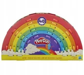 Masy plastyczne - Play-Doh Tęcza zestaw zapas 40 tub + narzędzia - miniaturka - grafika 1